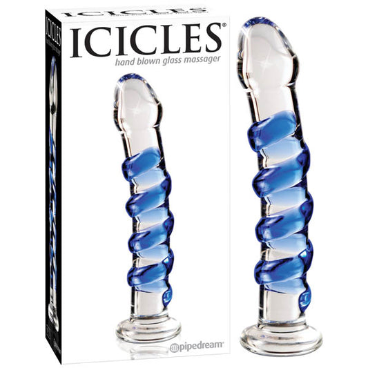 Icicles #5 - Clear/Blue 17.8 cm (7'') Glass Dong