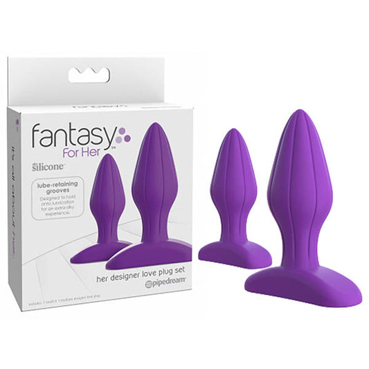 Fantasy For Her Designer Love Plug Set - Purple Butt Plugs - Set of 2 Sizes