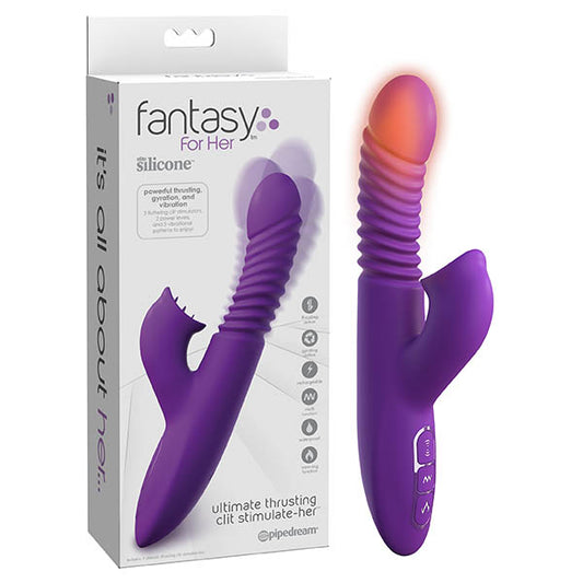 Fantasy For Her Ultimate Thrusting Clit Stimulate-Her - Purple USB Rechargeable Thrusting Rabbit Vibrator