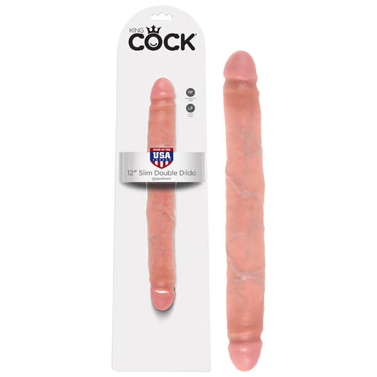 King Cock 12'' Slim Double Dildo - Flesh 30 cm (12'') Double Dong