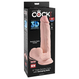King Cock Plus 9'' 3D Cock with Swinging Balls - Flesh 22.9 cm Dong