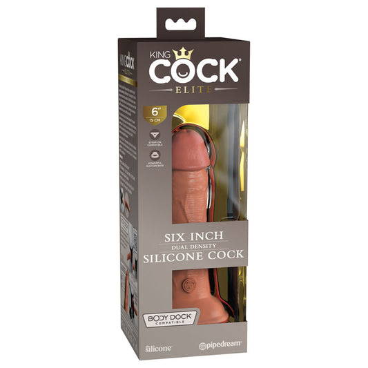King Cock Elite 6'' Dual Density Cock - Tan - Tan 15.2 cm Dong