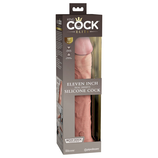 King Cock Elite 11'' Dual Density Cock - Flesh - Flesh 28 cm Dong