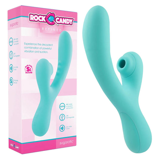 Rock Candy Refined - Sugarotic - Teal USB Rechargeable Vibrator with Air Pulsation