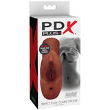 PDX PLUS Perfect Pussy Double Stroker - Brown Vagina Stroker