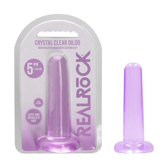 REALROCK Non Realistic Dildo With Suction Cup - 13.5 cm - Purple 13.5 cm Dong