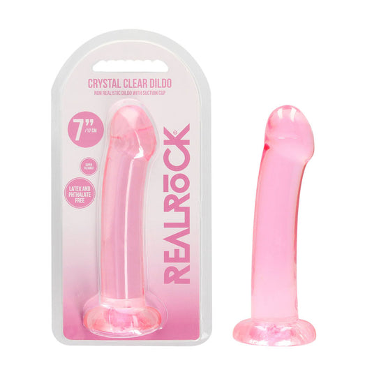 REALROCK Non Realistic Dildo With Suction Cup - 17 cm - Pink 17 cm Dong