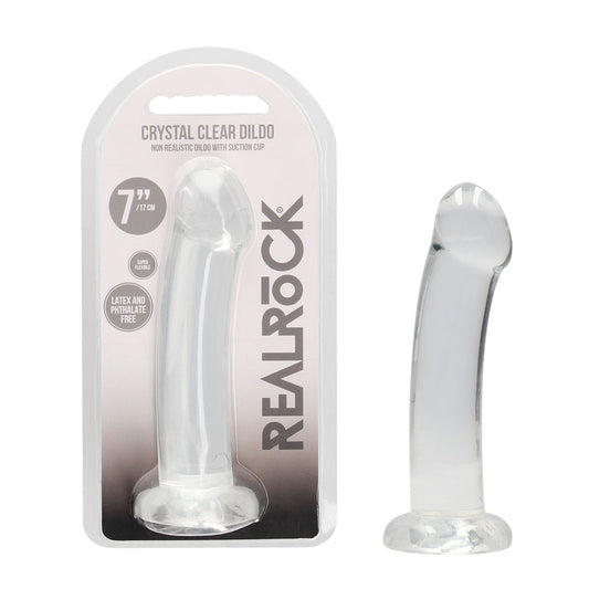 REALROCK Non Realistic Dildo With Suction Cup - 17 cm - Clear 17 cm Dong