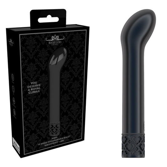ROYAL GEMS Jewel - ABS Rechargeable Bullet - Gunmetal 12 cm USB Rechargeable Vibrator