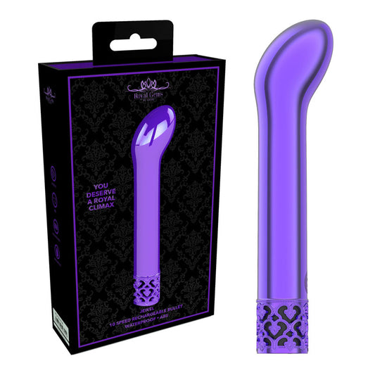 ROYAL GEMS Jewel - ABS Rechargeable Bullet - Purple 12 cm USB Rechargeable Vibrator