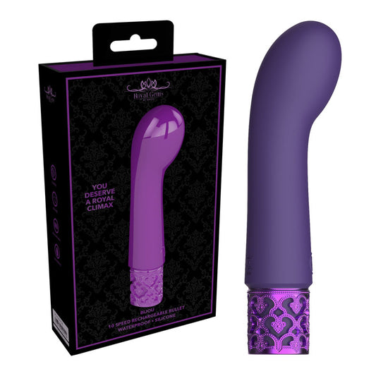 ROYAL GEMS Bijou - Silicone Rechargeable Bullet - Purple 12 cm USB Rechargeable Bullet