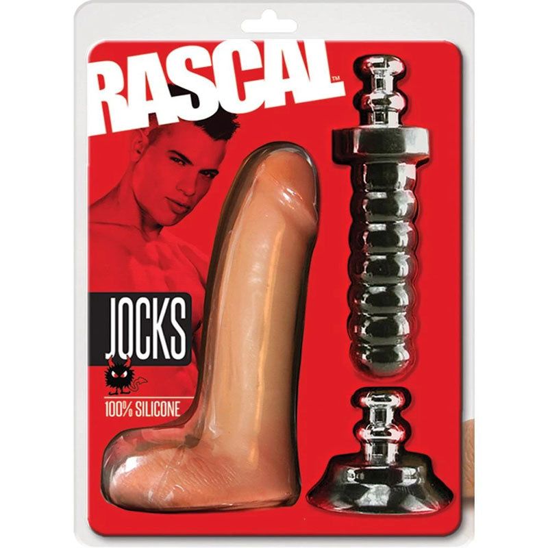 Rascal Jocks Johnny Hazzard - Flesh 20 cm Dong with Suction Cup & Handle Attachments