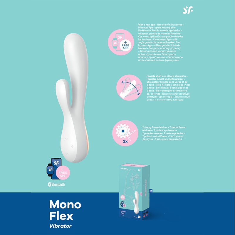 Satisfyer Mono Flex - White App Controlled USB Rechargeable Rabbit Vibrator
