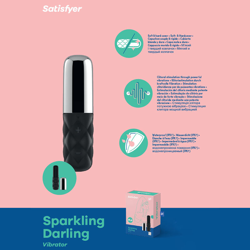 Satisfyer Mini Sparking Darling - Chrome/Black USB Rechargeable Mini Vibrator