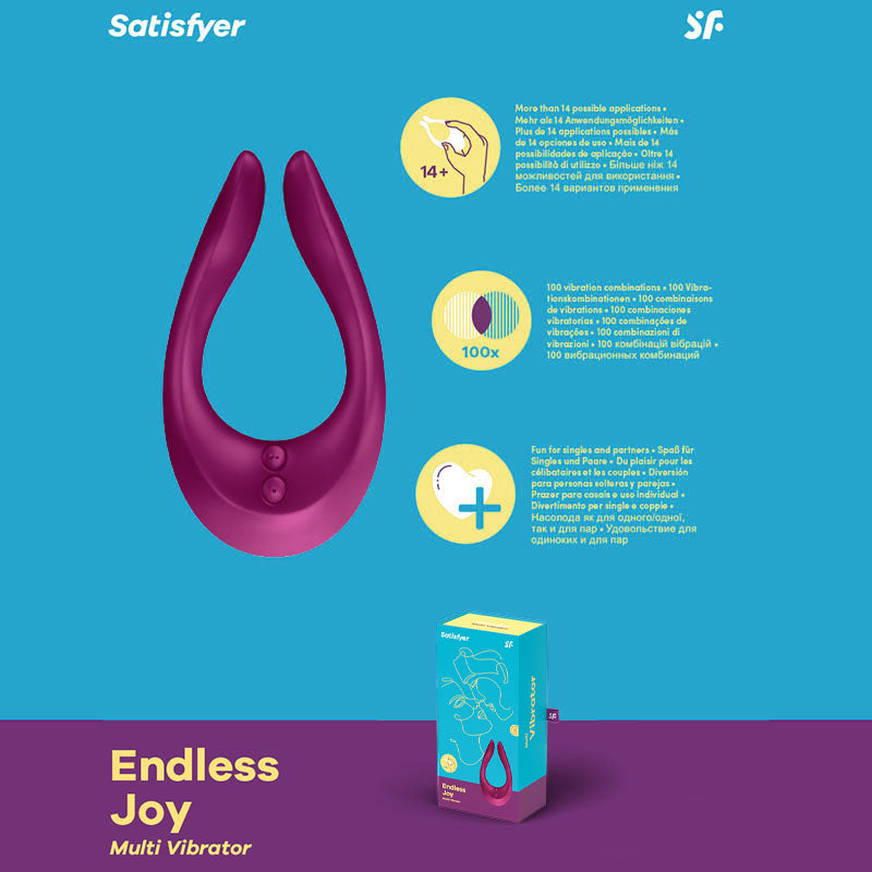 Satisfyer Endless Joy - Berry Red USB Rechargeable Couples Stimulator