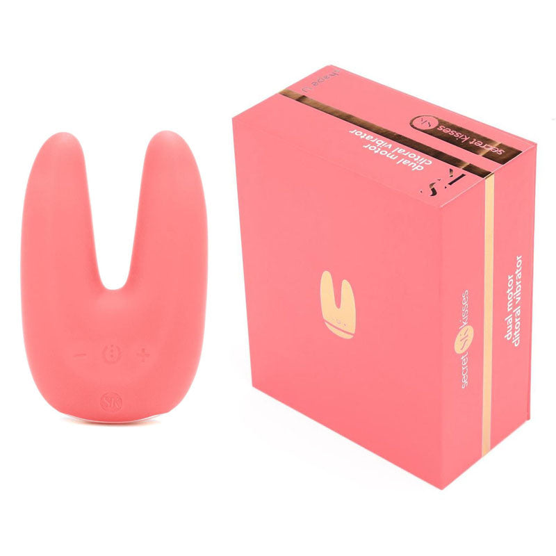 Secret Kisses Dual Motor Clitoral Vibrator - Coral USB Rechargeable Stimulator