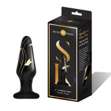 Secret Kisses 4'' Handblow Glass Plug - Black 10.2 cm Glass Butt Plug