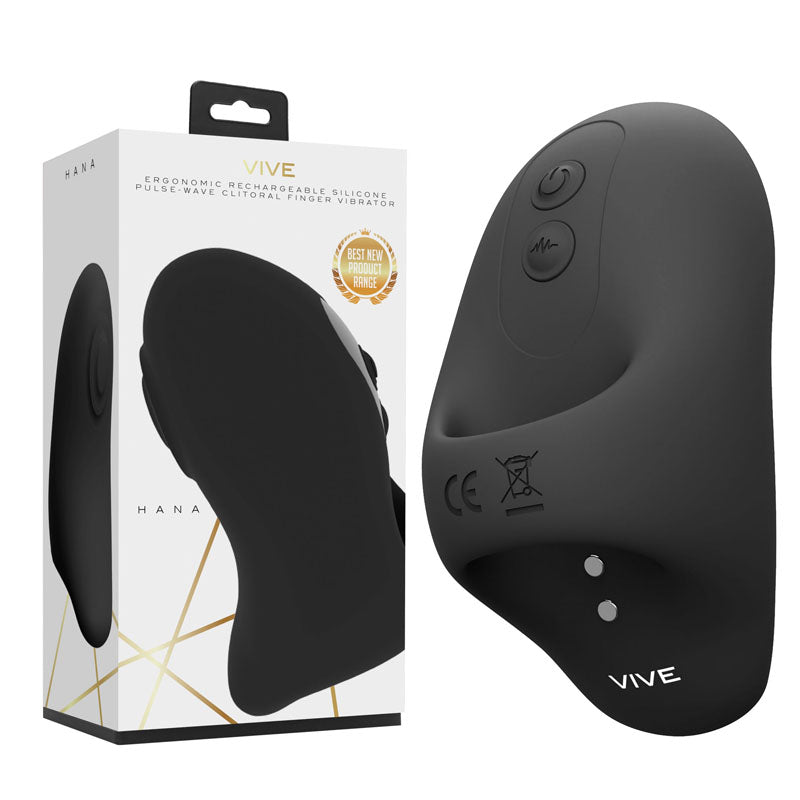 Vive HANA - Black USB Rechargeable Pulse Wave Finger Stimulator