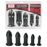 Size Matters Ease-in Anal Dilator Kit - Black Butt Plugs - Set of 5