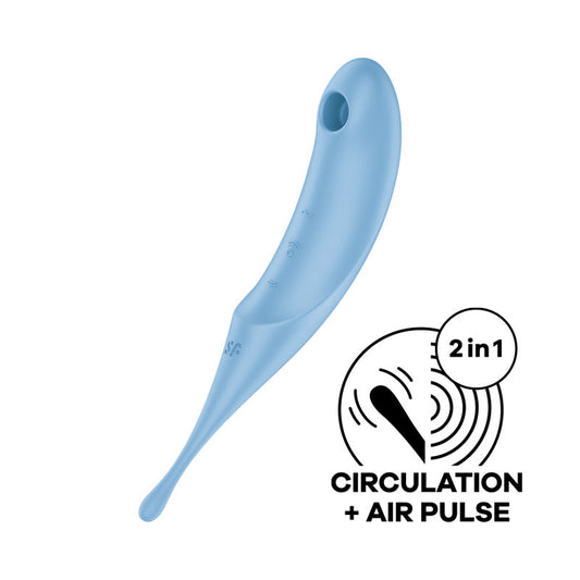 Satisfyer Twirling Pro - Blue USB Rechargeable Air Pulse & Point Clitoral Stimulator