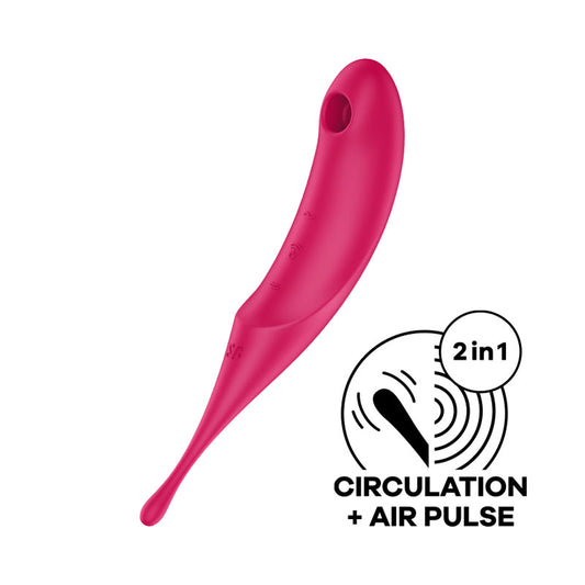 Satisfyer Twirling Pro - Red USB Rechargeable Air Pulse & Point Clitoral Stimulator