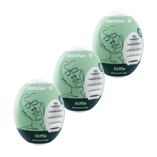 Satisfyer Masturbator Eggs - Riffle 3 Pack - Set of 3 Stroker Sleeves