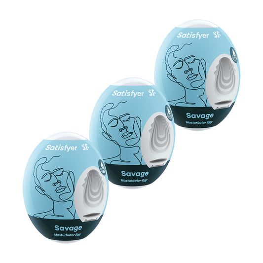 Satisfyer Masturbator Eggs - Savage 3 Pack - Set of 3 Stroker Sleeves