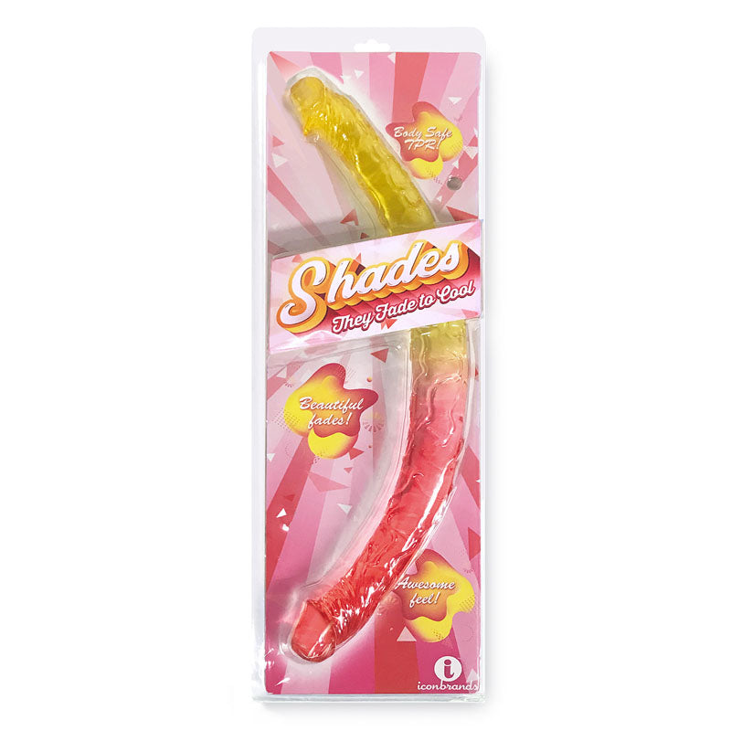 Shades 17'' Jelly TPR Double Dong - Pink/Gold 44 cm Double Dong