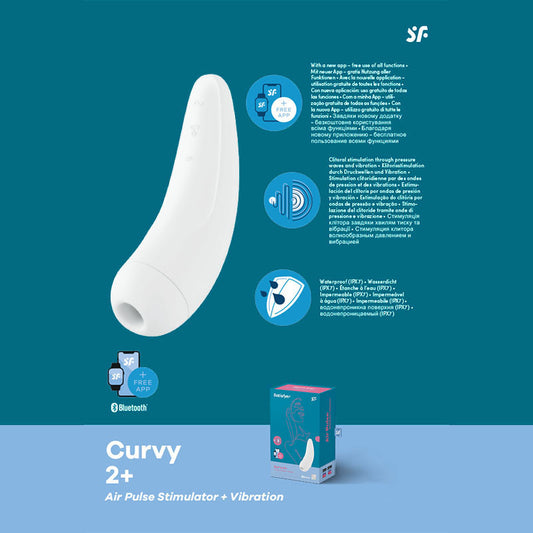 Satisfyer Curvy 2+ - App Contolled Touch-Free USB-Rechargeable Clitoral Stimulator with Vibration