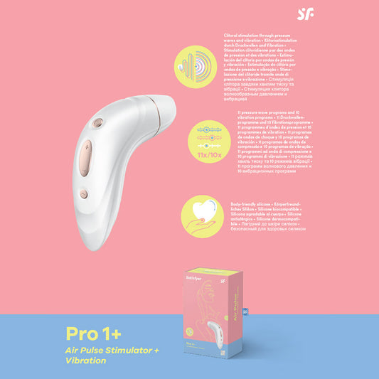 Satisfyer Pro 1+ - White 12.3 cm USB Rechargeable Clitoral Stimulator